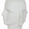 Fioriera Scultura Viso Rugoso In Magnesio Bianco