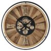 Orologio Da Parete Legno Pino E Cristallo 90X90 Cm