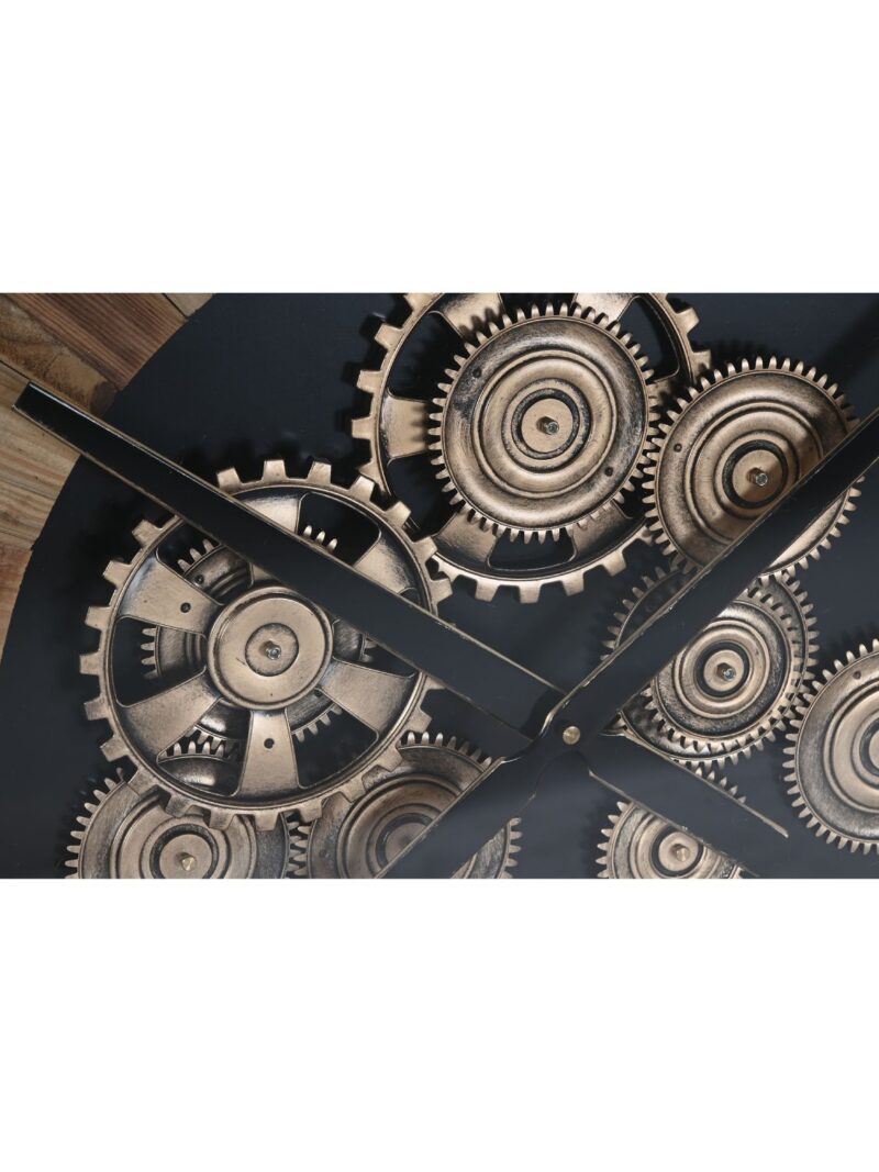 Orologio Da Parete Legno Pino E Cristallo 90X90 Cm