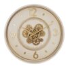 Orologio da Parete in Ferro Avorio e Oro con Ingranaggi a Vista